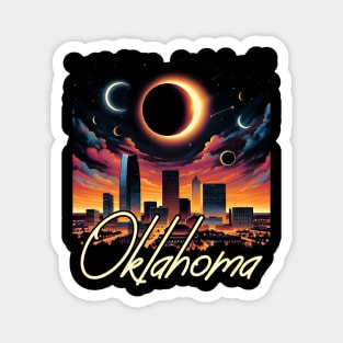 Oklahoma Solar Eclipse 2024 Starry Night, Solar Eclipse 2024 Magnet