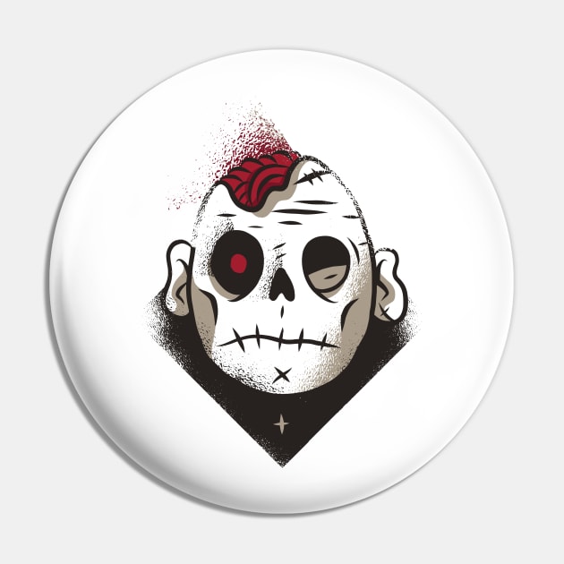 Dark zombie head Pin by madeinchorley