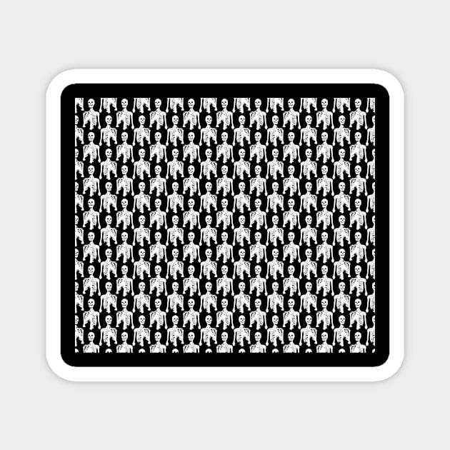 Spooky Skeleton Black Pattern Magnet by saradaboru