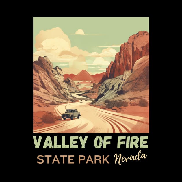 Valley Of Fire State Park Nature Lover Vintage Hiking Outdoor Travel Adventure by Imou designs