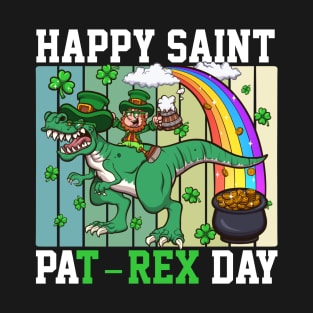 Happy Saint Pat-Rex Day Leprechaun With T-Rex T-Shirt