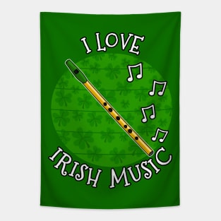 St Patrick's Day Tin Whistle, I Love Irish Music Tapestry