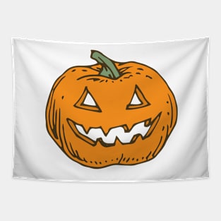 Orange Halloween Pumpkins Tapestry