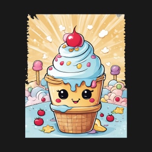 Cute Ice Cream Cartoon T-Shirt