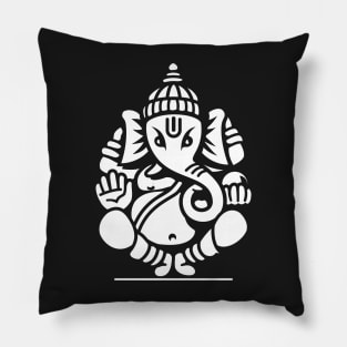 Ganesh Ganesa Ganapati Elephant 4 (white) Pillow