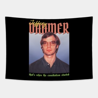 Jeffery Dahmer Vintage 1990 // That’s when the cannibalism startrd Original Fan Design Artwork Tapestry