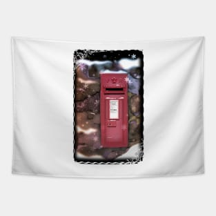 Traditional Red Post Box Christmas design { version 2 } Tapestry