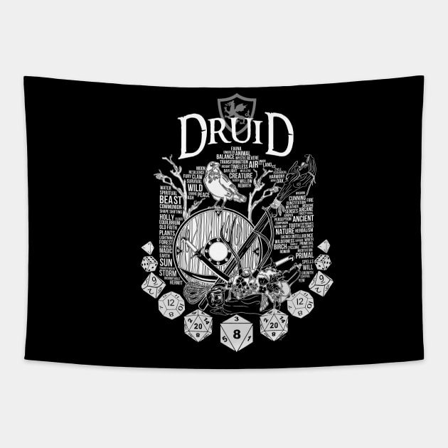 RPG Class Series: Druid - White Version Tapestry by Milmino