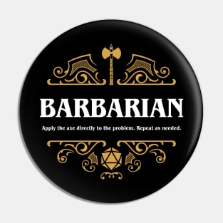 Barbarian Class Tabletop RPG Gaming Pin