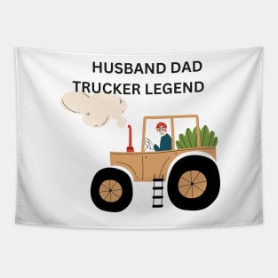 Husband dad trucker legend Tapestry