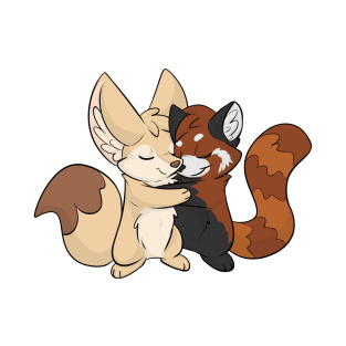 Fennec Fox and Red Panda Hug T-Shirt