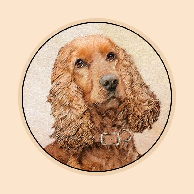 English Cocker Spaniel Painting - Cute Original Dog Art by Alpen Designs