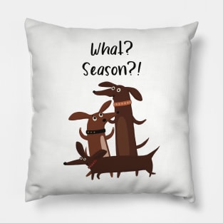 Cute and excited dachshunds realize it’s the season Pillow