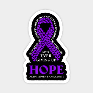 PURPLE RIBBON ALZHEIMERS WOMENS MENS ALZHEIMER AWARENESS Gift Magnet