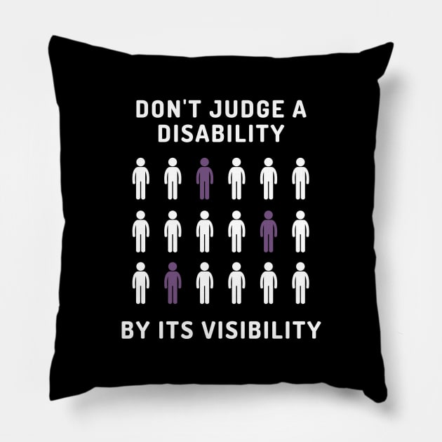 Disability Visibility White Text Pillow by nimazu