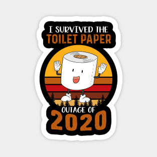 Vintage I Survived The Toilet Paper Outage Funny Magnet