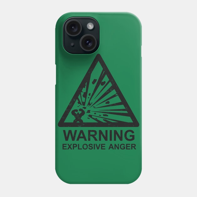 Warning: Explosive Anger Phone Case by Byway Design