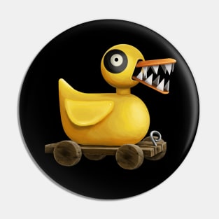 Evil Wooden Duck Toy Pin