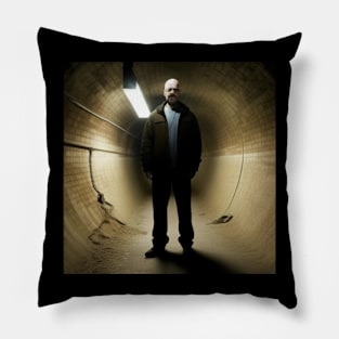 Waltuh White in a tunnel Pillow