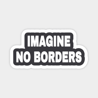 IMAGINE NO BORDERS - White - Back Magnet