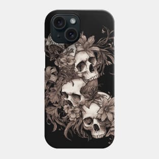 Garden of Skulls -sepia Phone Case