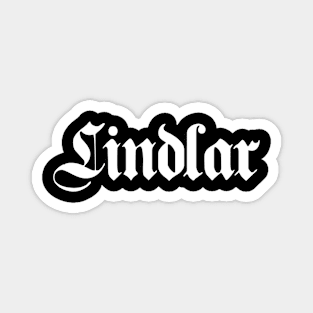 Lindlar written with gothic font Magnet