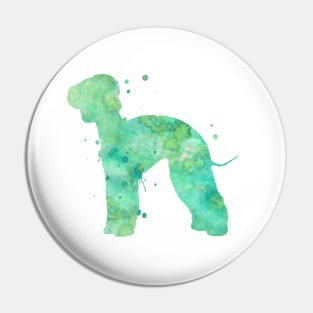 Bedlington Terrier Dog Watercolor Painting Pin