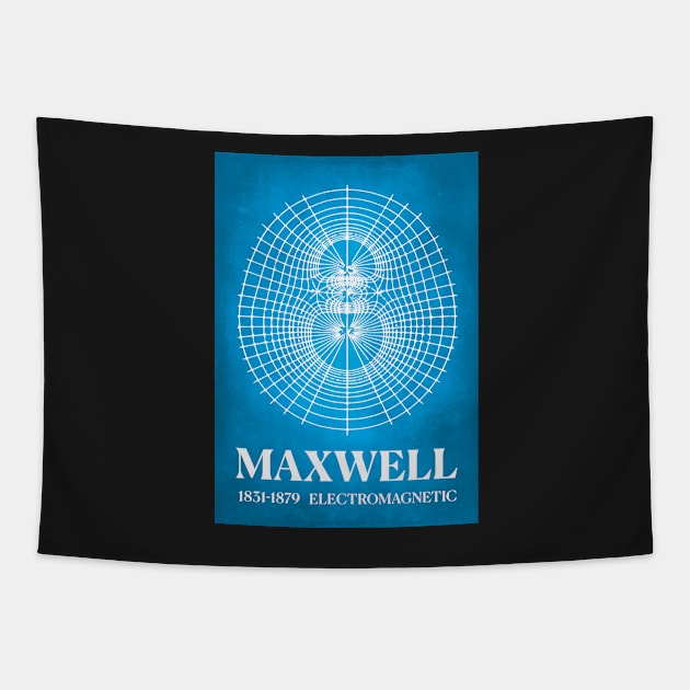 Magnetic lines James Clerk Maxwell electromagnetic waves Poster Tapestry by labstud