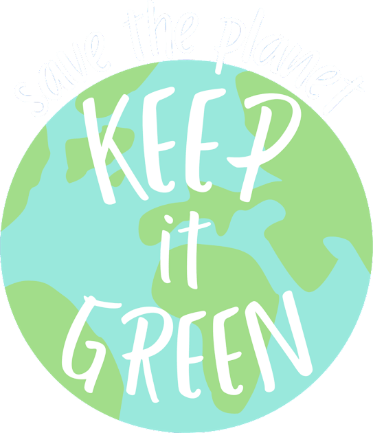 save the planet keep it green full phrase- earth day Kids T-Shirt by opptop