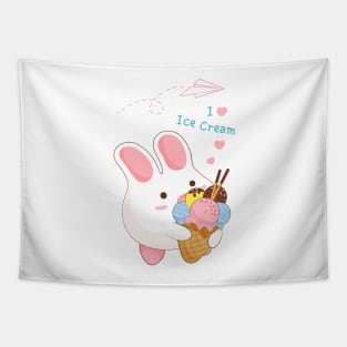 Ice Cream Cone Bunny Tapestry