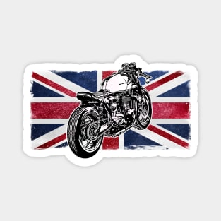 Cafe Racer Helmet Sticker, Great Britain Flag, Bumper Sticker Distressed UK Flag Hydro Sticker, Sports Bikes Sticker Magnet