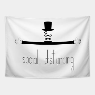 Social distancing during virus outbreak sign Tapestry