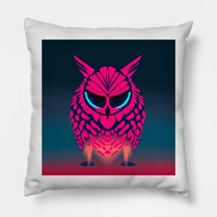 Synthwave owl Pillow