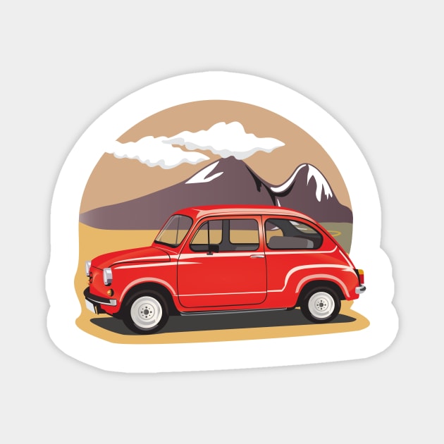 Fiat 600 Fico Magnet by mypointink