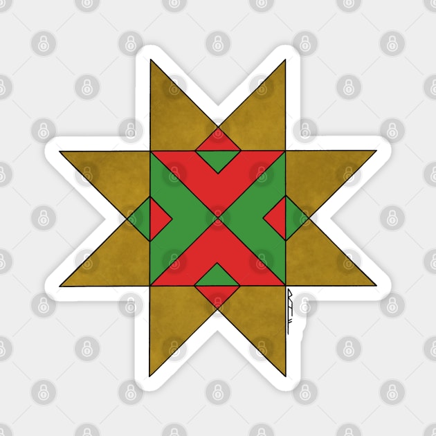 Lincolnshire Auseklis Witch Mark Red and Green Magnet by AzureLionProductions