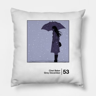 Grey December / Minimal Style Graphic Design Artwork Pillow