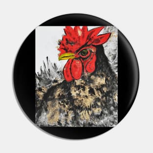 Black rooster Pin