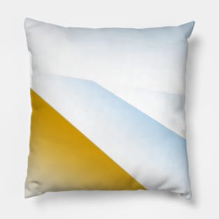 Blue white brown abstract art design Pillow