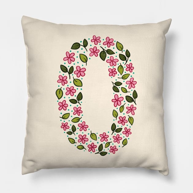 Floral Monogram Letter O Pillow by SRSigs