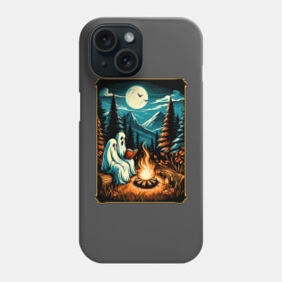 Vintage ghost book reading camping gothic halloween teachers Phone Case