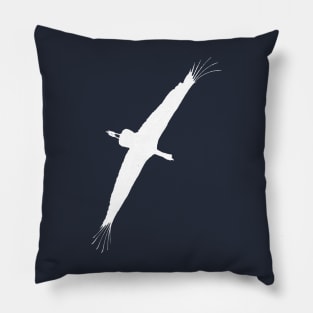 Stork Vector Bird Flight White Silhouette Pillow