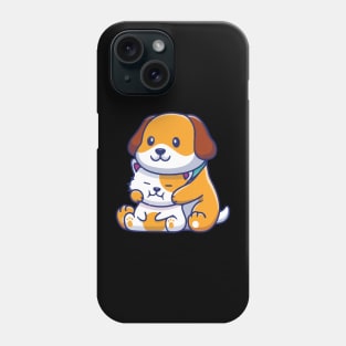 cat dog so cute face mask Phone Case