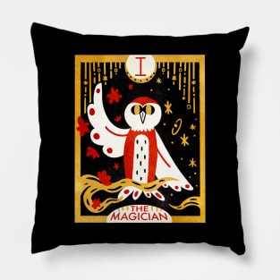 Magician Barn Owl Tarot Card Pillow