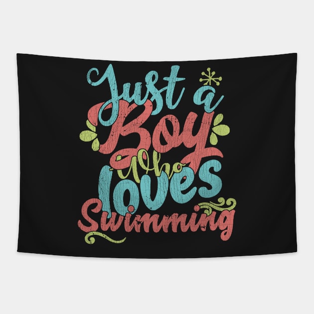 Just A Boy Who Loves Swimming Gift graphic Tapestry by theodoros20