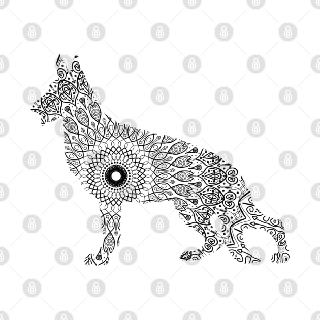 German Shepherd Mandala by BilcosDesigns