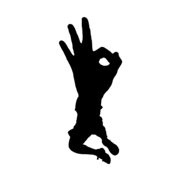 ok hand sign signal jumping silhouette ok t shirt teepublic
