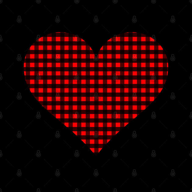 Red and Black Gingham Heart by bumblefuzzies