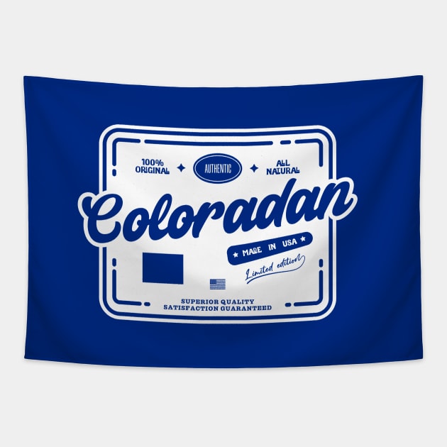 Authentic Coloradan Cool Vintage Light Stamp Print Colorado Resident Gift Tapestry by Space Surfer 