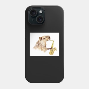 Capybara playing saxophone Phone Case