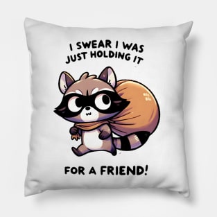 Bandit Raccoon with Loot Bag Pillow